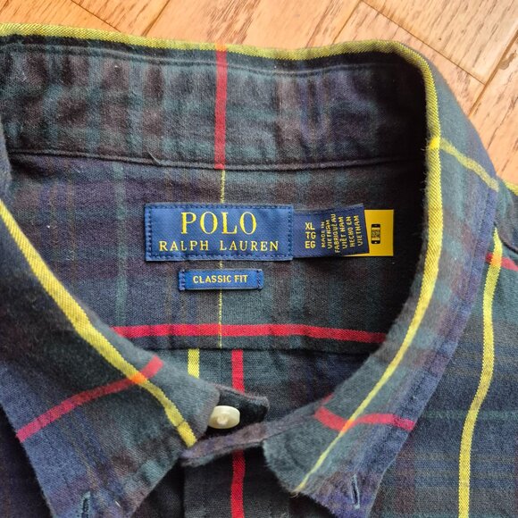Polo Ralph Lauren Classic Fit Pony Shirt Men's XL Button Up Green Plaid - Picture 3 of 14